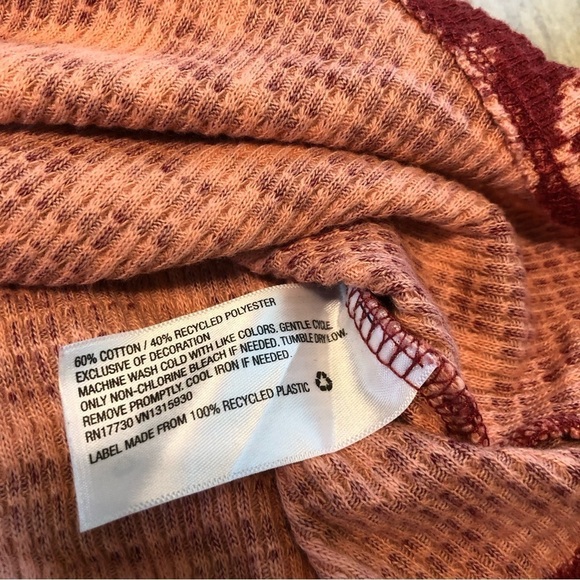 Knox Rose Red Pink Pullover Sweater Cuffed Sleeve Cotton Poly Blend Womens XL - Picture 7 of 7